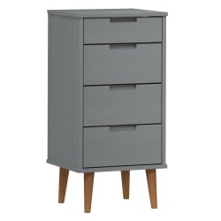 vidaXL Mesita de noche MOLDE madera maciza de pino gris 40x35x82 cm