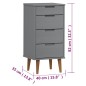 vidaXL Mesita de noche MOLDE madera maciza de pino gris 40x35x82 cm vidaXL Mesita de noche MOLDE madera maciza de pino gris 40x35x82 cm