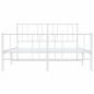vidaXL Estructura cama metal con cabecero y estribo blanco 135x190 cm vidaXL Estructura cama metal con cabecero y estribo blanco 135x190 cm