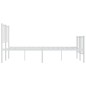 vidaXL Estructura cama metal con cabecero y estribo blanco 135x190 cm vidaXL Estructura cama metal con cabecero y estribo blanco 135x190 cm