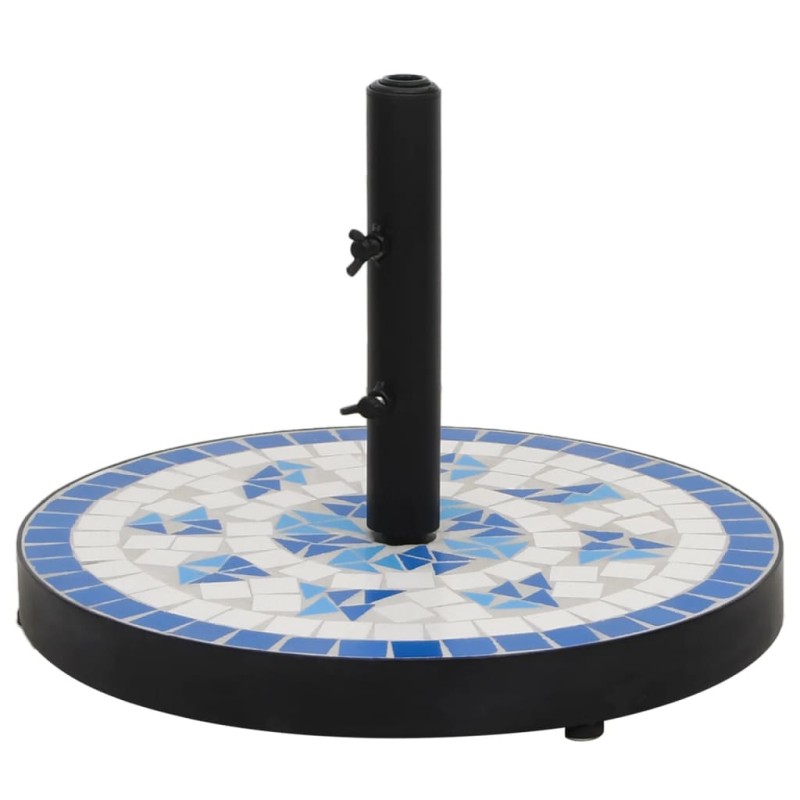 vidaXL Base de sombrilla redonda azul y blanco 12 kg vidaXL Base de sombrilla redonda azul y blanco 12 kg