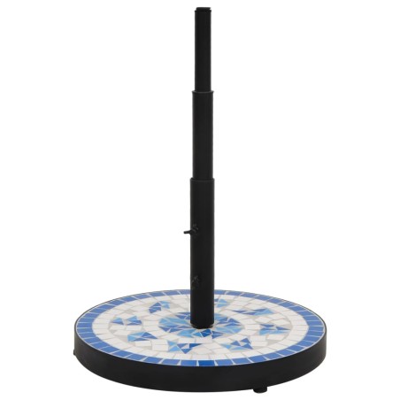 vidaXL Base de sombrilla redonda azul y blanco 12 kg