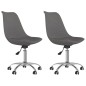 vidaXL Sillas de comedor giratorias 2 unidades tela gris oscuro vidaXL Sillas de comedor giratorias 2 unidades tela gris oscuro