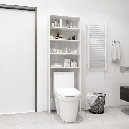 vidaXL Armario de lavadora blanco brillante 64x24x190 cm