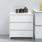 vidaXL Aparador de madera contrachapada blanco brillante 70x41x75 cm