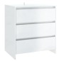 vidaXL Aparador de madera contrachapada blanco brillante 70x41x75 cm