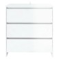 vidaXL Aparador de madera contrachapada blanco brillante 70x41x75 cm