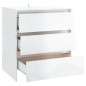 vidaXL Aparador de madera contrachapada blanco brillante 70x41x75 cm