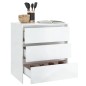 vidaXL Aparador de madera contrachapada blanco brillante 70x41x75 cm