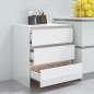 vidaXL Aparador de madera contrachapada blanco brillante 70x41x75 cm