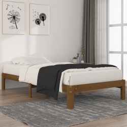 vidaXL Estructura de cama madera maciza pino marrón miel 100x200 cm