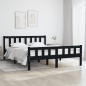 vidaXL Estructura de cama de madera maciza negro 140x190 cm