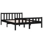 vidaXL Estructura de cama de madera maciza negro 140x190 cm