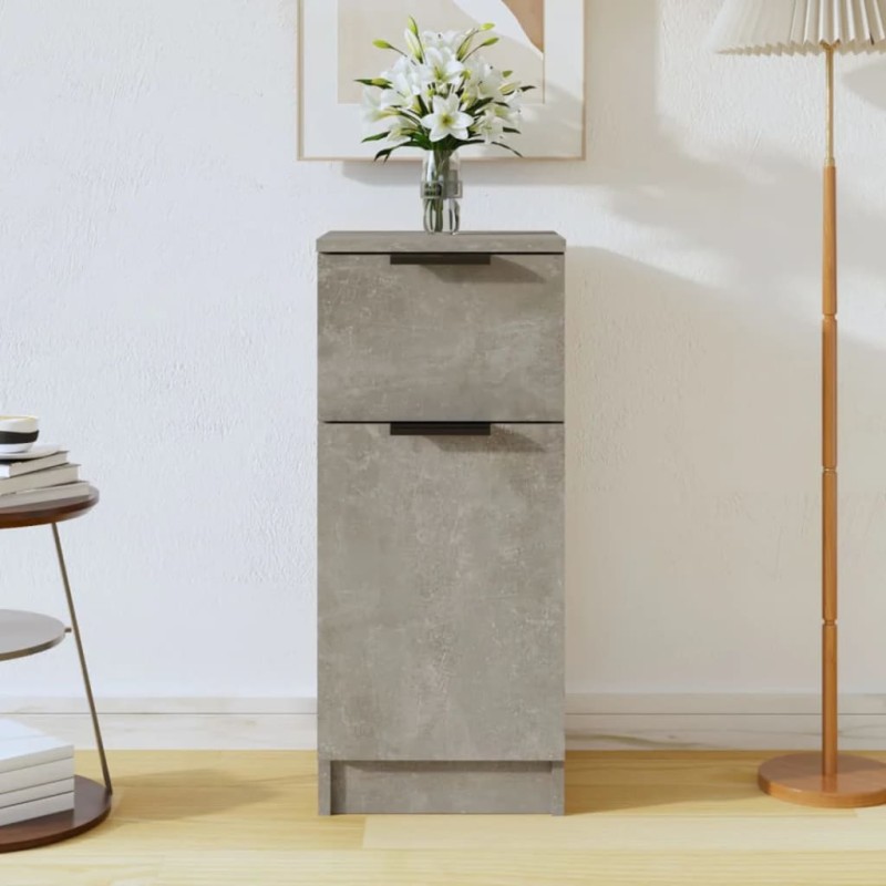 vidaXL Aparador de madera contrachapada gris hormigón 30x30x70 cm vidaXL Aparador de madera contrachapada gris hormigón 30x30x70 cm