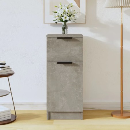 vidaXL Aparador de madera contrachapada gris hormigón 30x30x70 cm