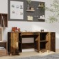 vidaXL Escritorio madera contrachapada roble ahumado 140x50x75 cm vidaXL Escritorio madera contrachapada roble ahumado 140x50x75 cm