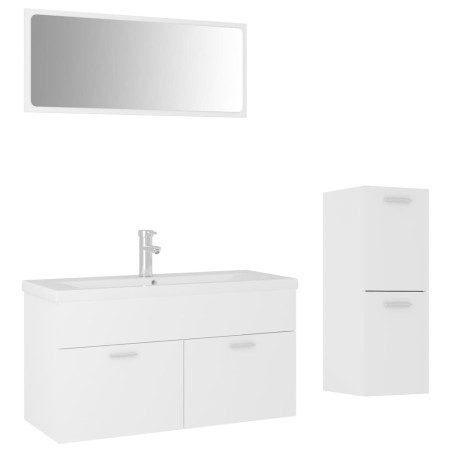 vidaXL Juego de muebles de baño madera de ingeniería blanco