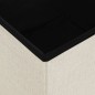 vidaXL Taburete con almacenaje plegable lino sintético crema blanco vidaXL Taburete con almacenaje plegable lino sintético crema blanco