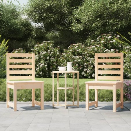 vidaXL Sillas de jardín 2 uds madera maciza pino 40,5x48x91,5 cm