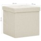 vidaXL Taburete con almacenaje plegable lino sintético crema blanco vidaXL Taburete con almacenaje plegable lino sintético crema blanco