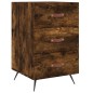 vidaXL Mesita de noche madera de ingeniería roble ahumado 40x40x66 cm vidaXL Mesita de noche madera de ingeniería roble ahumado 40x40x66 cm