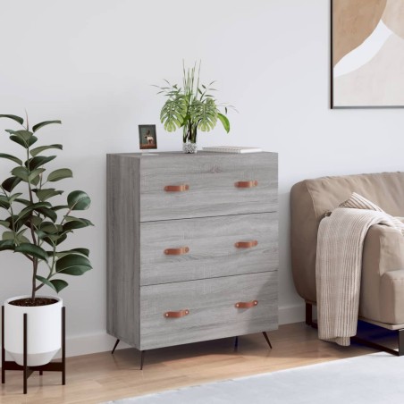 vidaXL Cómoda madera de ingeniería gris Sonoma 69,5x34x90 cm