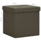 vidaXL Taburete plegable con almacenaje lino sintético marrón oscuro vidaXL Taburete plegable con almacenaje lino sintético marrón oscuro