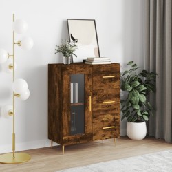 vidaXL Aparador de madera de ingeniería roble ahumado 69,5x34x90 cm
