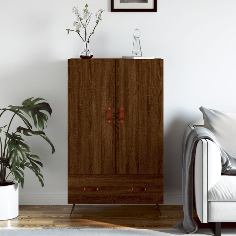 vidaXL Aparador alto madera de ingeniería roble marrón 69,5x31x115 cm