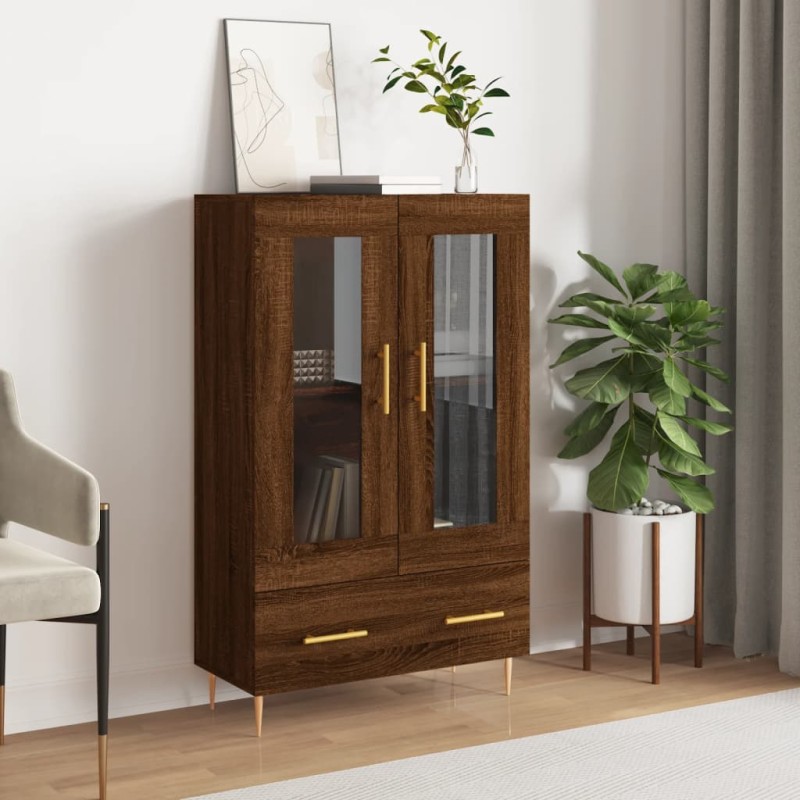 vidaXL Aparador alto madera de ingeniería roble marrón 69,5x31x115 cm vidaXL Aparador alto madera de ingeniería roble marrón 69,5x31x115 cm