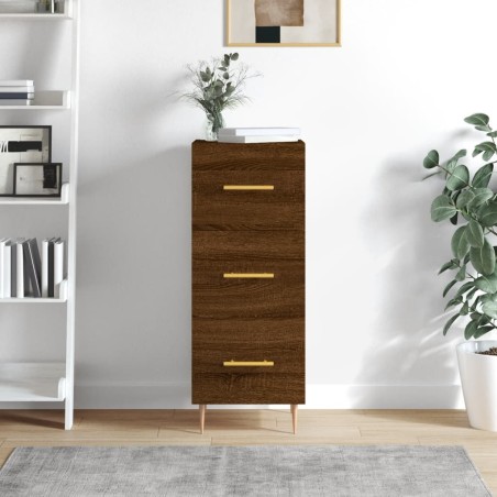 vidaXL Aparador madera de ingeniería marrón roble 34,5x34x90 cm