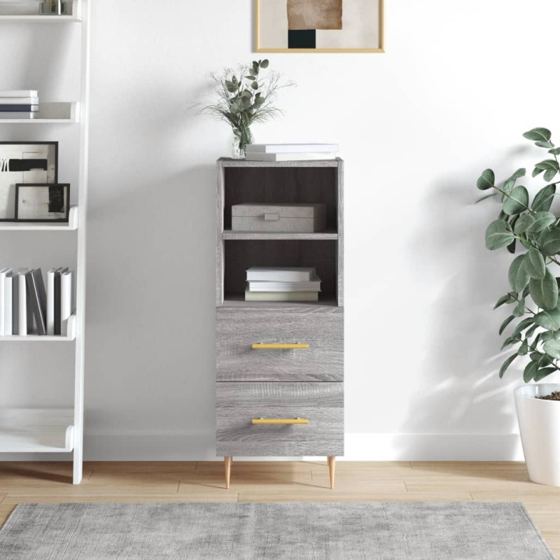 vidaXL Aparador madera de ingeniería gris Sonoma 34,5x34x90 cm vidaXL Aparador madera de ingeniería gris Sonoma 34,5x34x90 cm