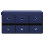 vidaXL Banco de almacenaje plegable lino sintético azul 76x38x38 cm vidaXL Banco de almacenaje plegable lino sintético azul 76x38x38 cm