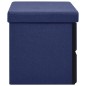 vidaXL Banco de almacenaje plegable lino sintético azul 76x38x38 cm vidaXL Banco de almacenaje plegable lino sintético azul 76x38x38 cm