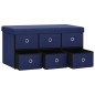 vidaXL Banco de almacenaje plegable lino sintético azul 76x38x38 cm vidaXL Banco de almacenaje plegable lino sintético azul 76x38x38 cm