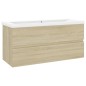 vidaXL Mueble con lavabo madera de ingeniería roble Sonoma vidaXL Mueble con lavabo madera de ingeniería roble Sonoma