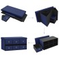 vidaXL Banco de almacenaje plegable lino sintético azul 76x38x38 cm vidaXL Banco de almacenaje plegable lino sintético azul 76x38x38 cm