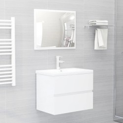 vidaXL Juego de muebles de baño madera de ingeniería blanco brillo