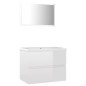 vidaXL Juego de muebles de baño madera de ingeniería blanco brillo vidaXL Juego de muebles de baño madera de ingeniería blanco brillo