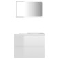 vidaXL Juego de muebles de baño madera de ingeniería blanco brillo vidaXL Juego de muebles de baño madera de ingeniería blanco brillo