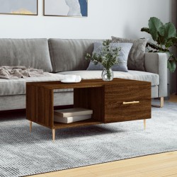 vidaXL Mesa de centro madera contrachapada roble marrón 90x50x40 cm
