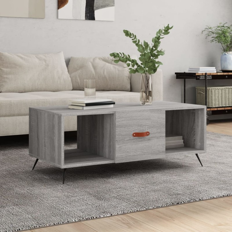 vidaXL Mesa de centro madera contrachapada gris Sonoma 102x50x40 cm vidaXL Mesa de centro madera contrachapada gris Sonoma 102x50x40 cm