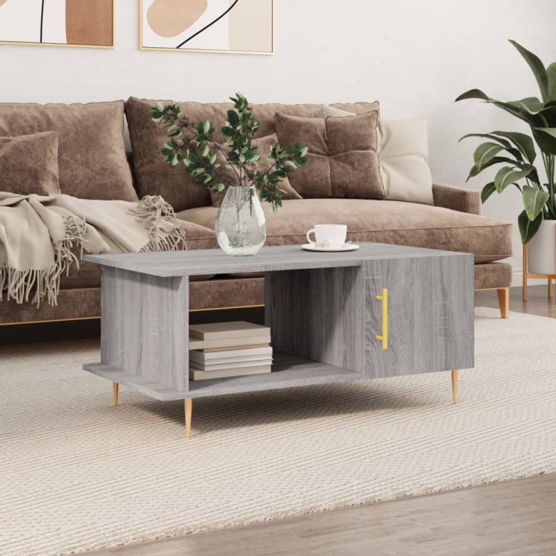 vidaXL Mesa de centro madera contrachapada gris Sonoma 90x50x40 cm vidaXL Mesa de centro madera contrachapada gris Sonoma 90x50x40 cm
