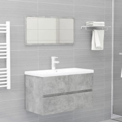 vidaXL Juego de muebles de baño madera de ingeniería gris hormigón