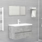 vidaXL Juego de muebles de baño madera de ingeniería gris hormigón