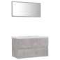 vidaXL Juego de muebles de baño madera de ingeniería gris hormigón