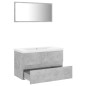 vidaXL Juego de muebles de baño madera de ingeniería gris hormigón