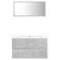 vidaXL Juego de muebles de baño madera de ingeniería gris hormigón