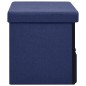 vidaXL Banco de almacenaje plegable lino sintético azul 76x38x38 cm vidaXL Banco de almacenaje plegable lino sintético azul 76x38x38 cm