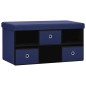 vidaXL Banco de almacenaje plegable lino sintético azul 76x38x38 cm vidaXL Banco de almacenaje plegable lino sintético azul 76x38x38 cm